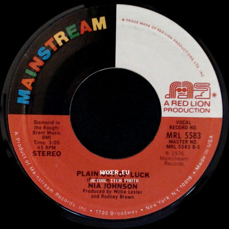 Nia Johnson - You Are The Spice Of My Life / Plain Out Of Luck side B