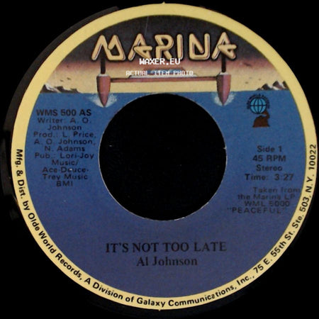 Al Johnson - It's Not Too Late / I'll Do Anything For You side A