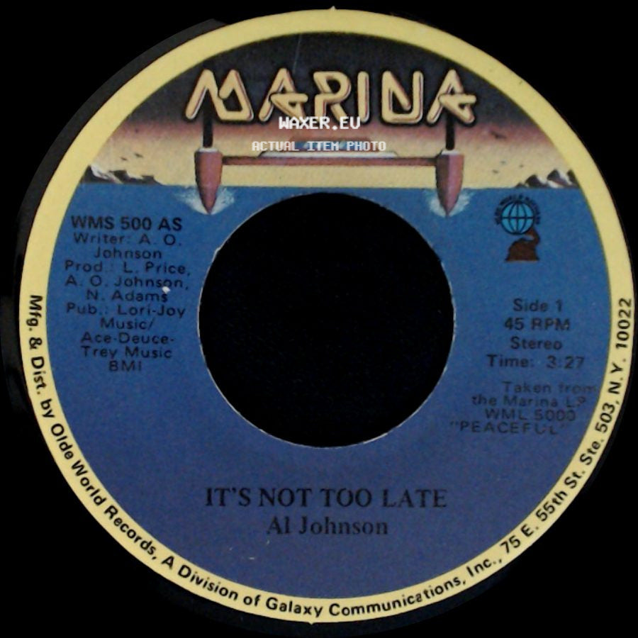 Al Johnson - It's Not Too Late / I'll Do Anything For You side A