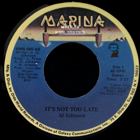 Al Johnson - It's Not Too Late / I'll Do Anything For You side A