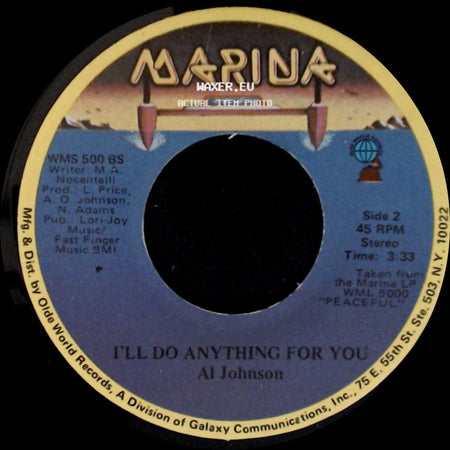 Al Johnson - It's Not Too Late / I'll Do Anything For You side B
