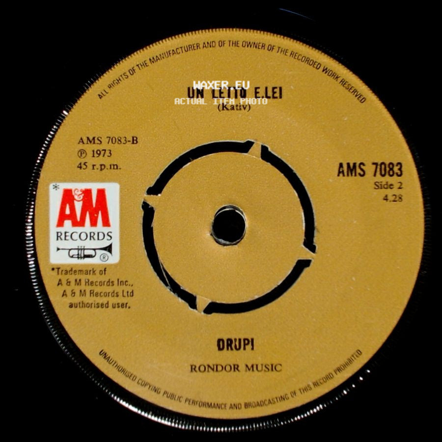Drupi - Vado Via / Un Letto E. Lei side B