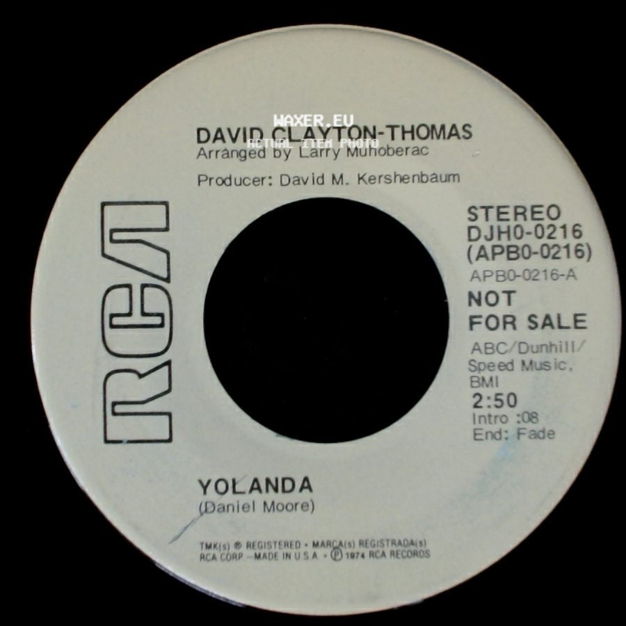 David Clayton-Thomas - Yolanda / Yolanda side B