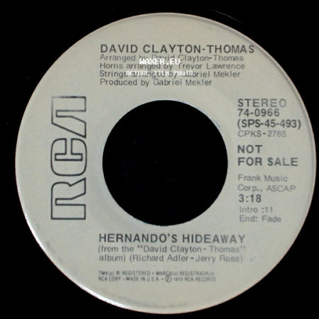 David Clayton-Thomas - Hernando's Hideaway / Hernando's Hideaway side A