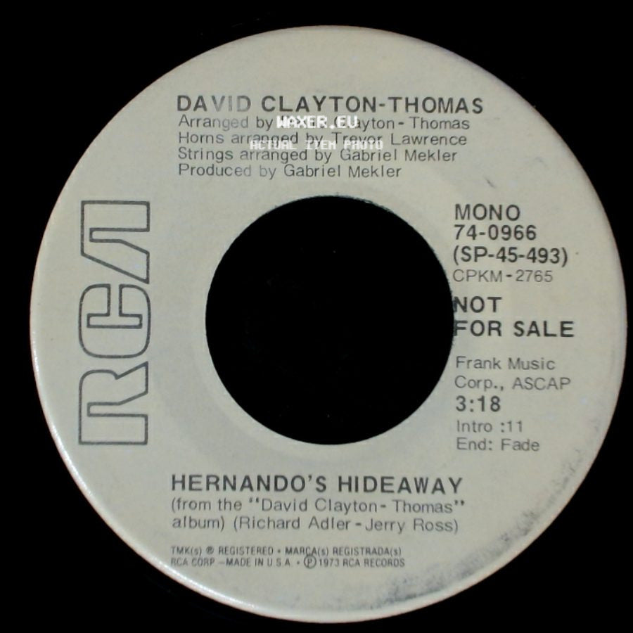 David Clayton-Thomas - Hernando's Hideaway / Hernando's Hideaway side B