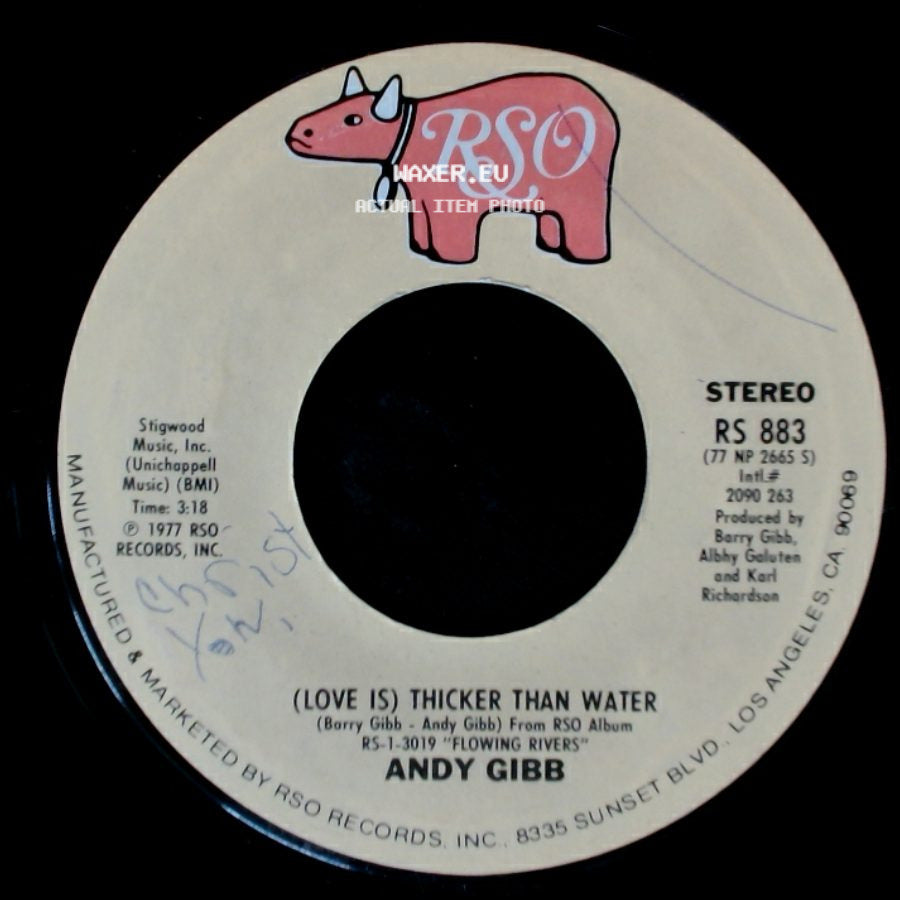Andy Gibb - (Love Is) Thicker Than Water / Words And Music side A