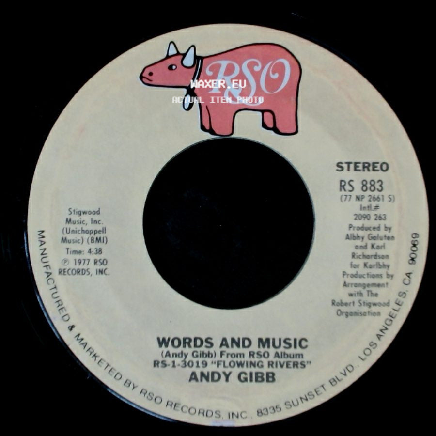Andy Gibb - (Love Is) Thicker Than Water / Words And Music side B