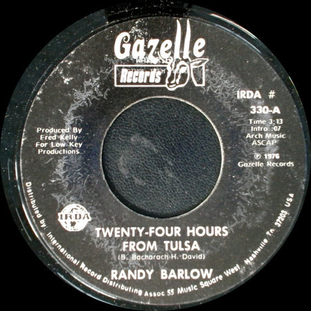 Randy Barlow - Twenty-Four Hours From Tulsa / The Bottle Took His Mother (And My Wife) side A
