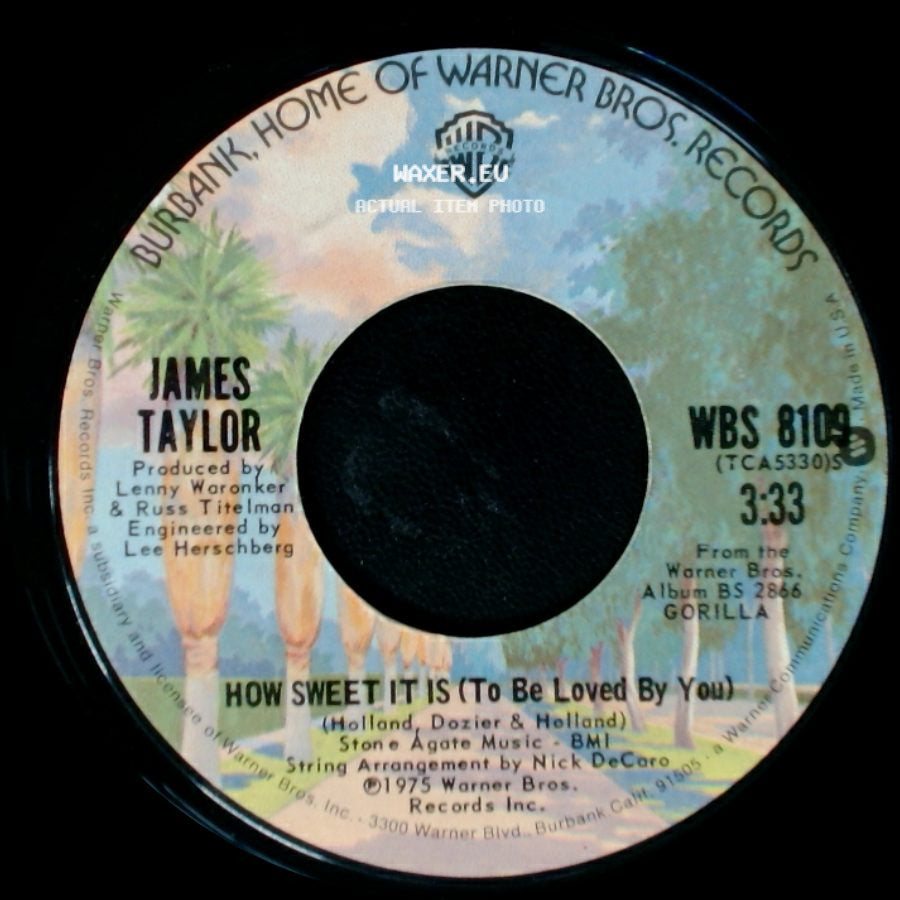James Taylor - Sarah Maria / How Sweet It Is (To Be Loved By You) side B