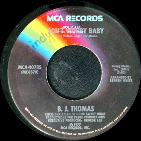 B. J. Thomas - My Love / Don't Worry Baby side B