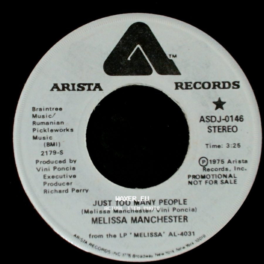 Melissa Manchester - Just Too Many People / Just Too Many People side A