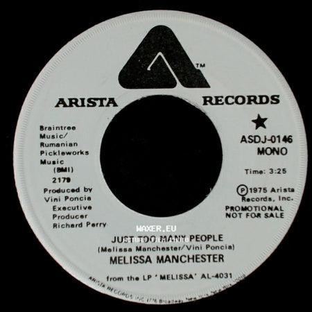 Melissa Manchester - Just Too Many People / Just Too Many People side B