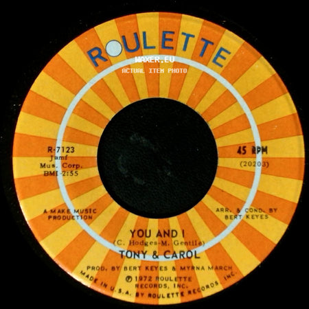 Tony & Carol - You And I / I Do Take You side A
