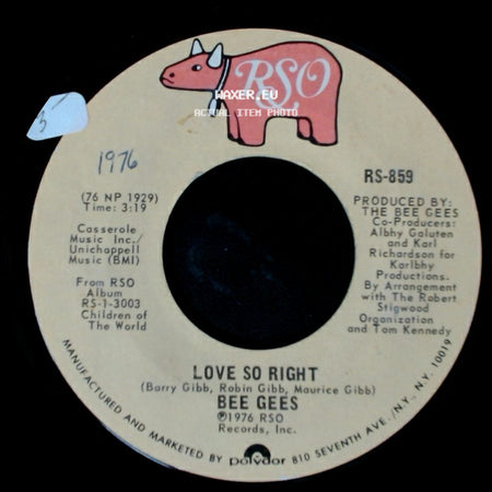 Bee Gees - You Stepped Into My Life / Love So Right side B