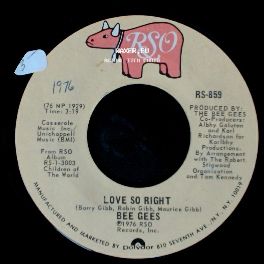 Bee Gees - You Stepped Into My Life / Love So Right side B