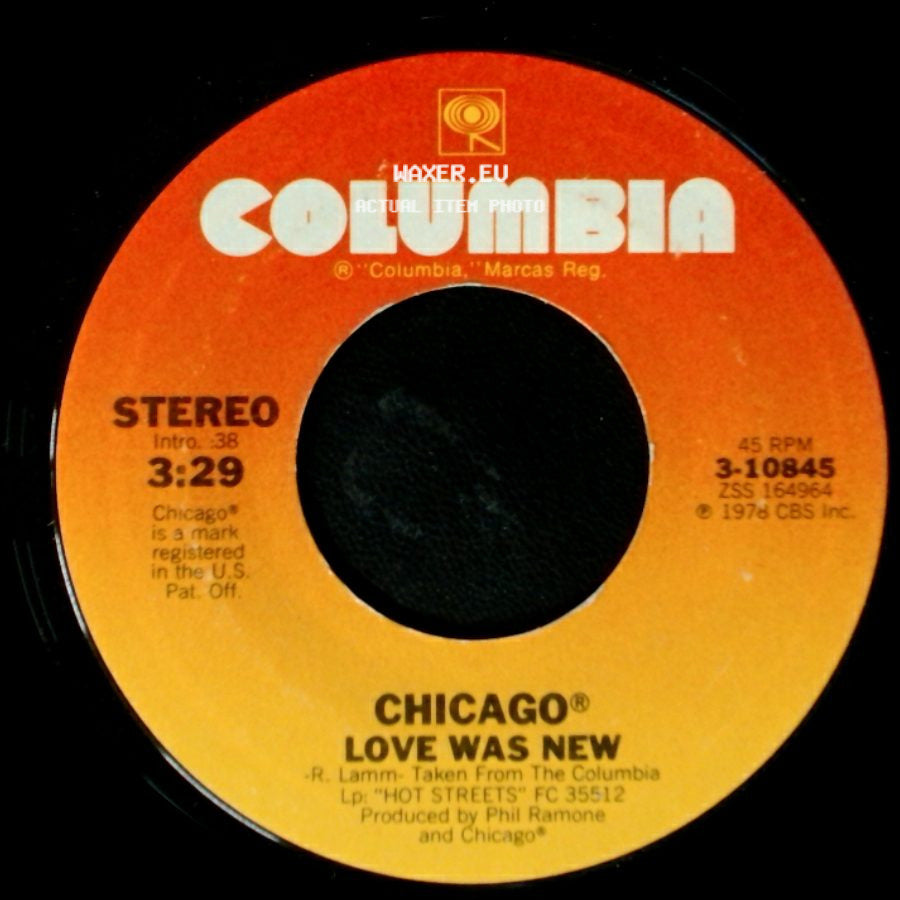 Chicago - Love Was New / Alive Again side A