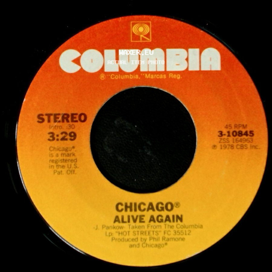 Chicago - Love Was New / Alive Again side B