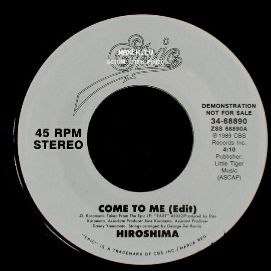 Hiroshima - Come To Me (Edit) / Come To Me (Edit) side A