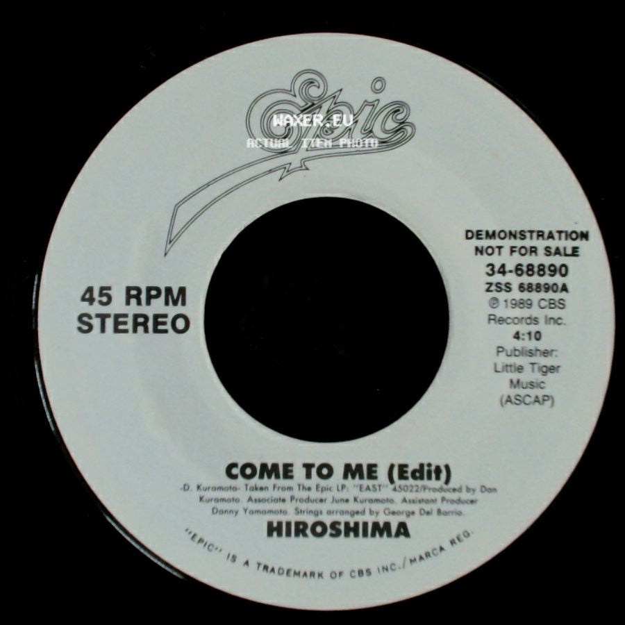 Hiroshima - Come To Me (Edit) / Come To Me (Edit) side B