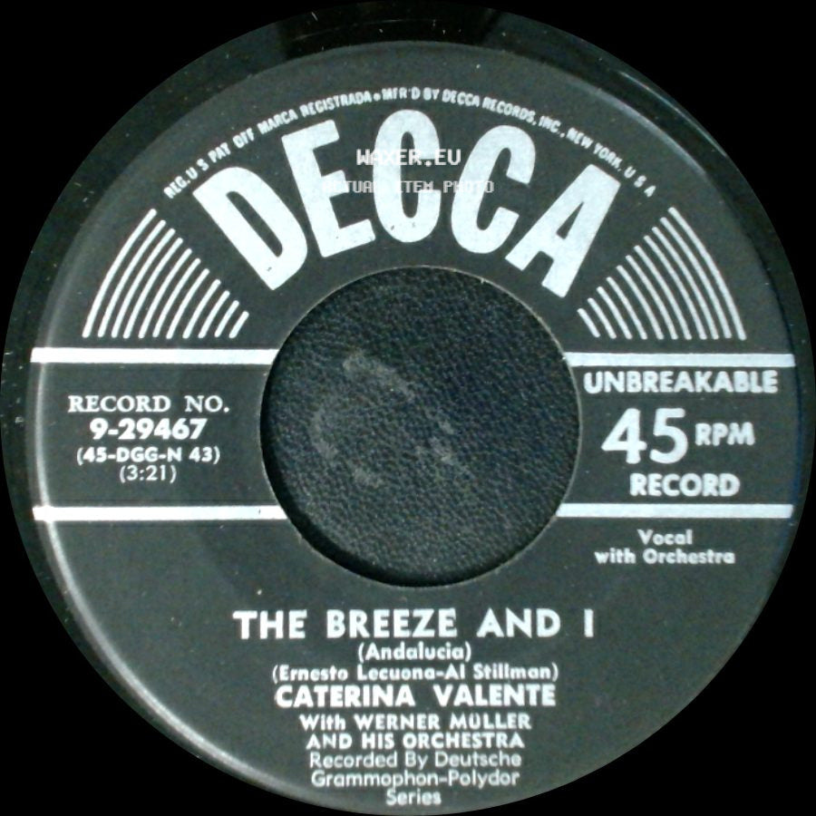 Caterina Valente - Jalousie / The Breeze And I (Andalucia) side B