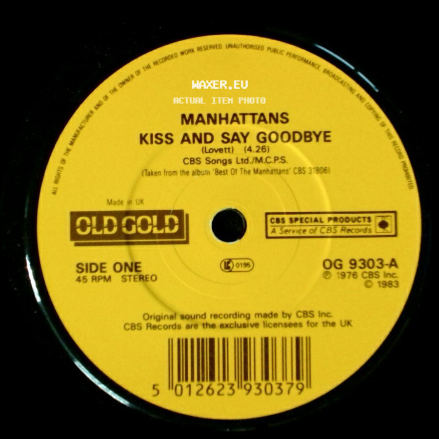 Manhattans - Kiss And Say Goodbye / Hurt side A