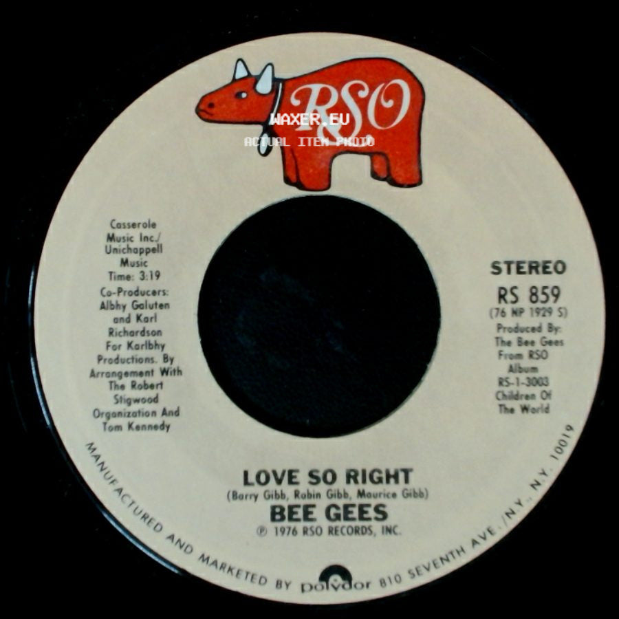 Bee Gees - You Stepped Into My Life / Love So Right side B