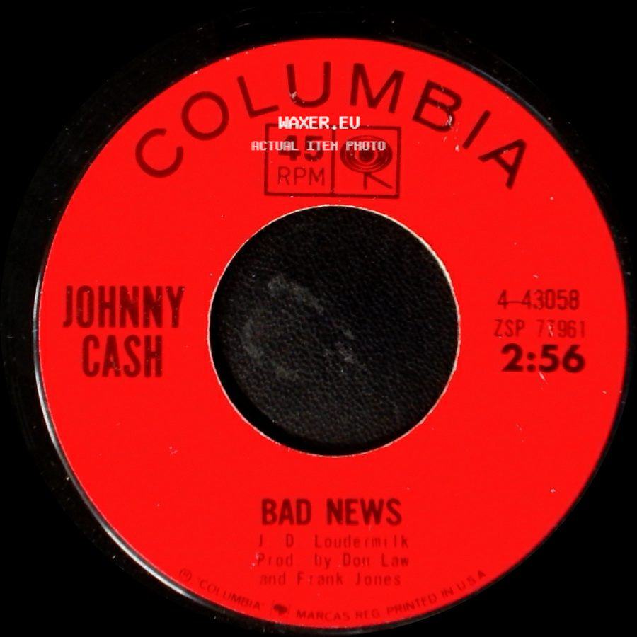 Johnny Cash - Bad News / The Ballad Of Ira Hayes side A