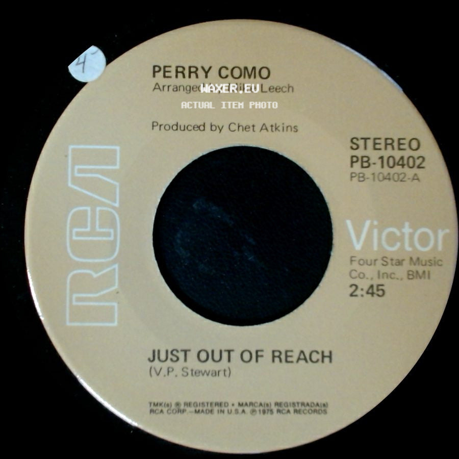 Perry Como - Love Put A Song In My Heart / Just Out Of Reach side B