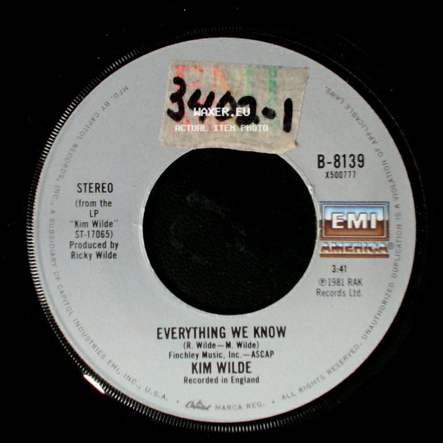 Kim Wilde - Everything We Know / Chequered Love side A