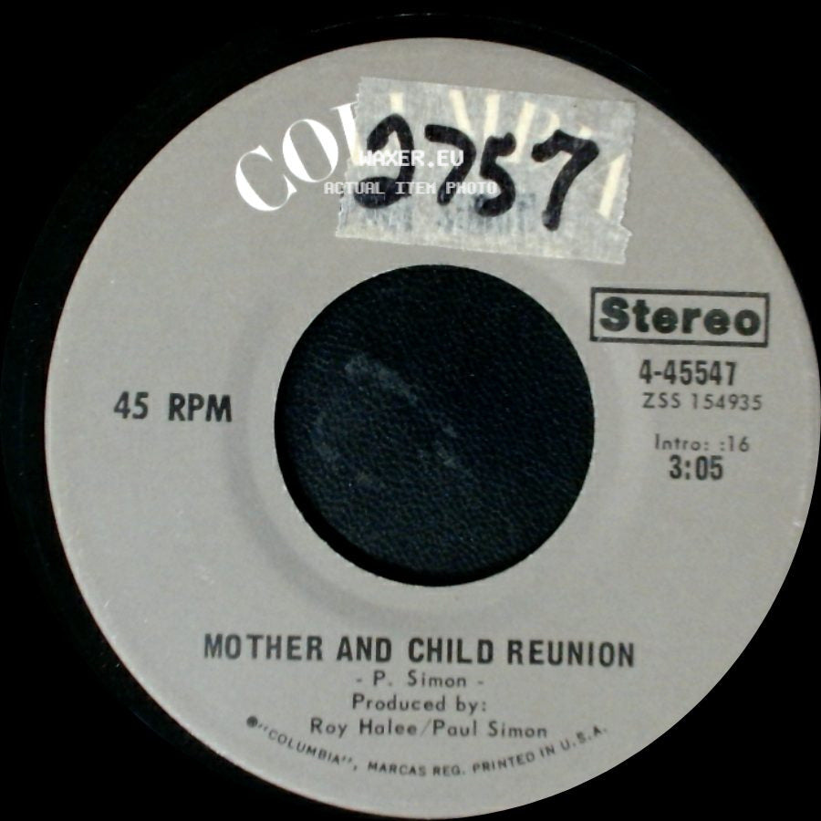 Paul Simon - Paranoia Blues / Mother And Child Reunion side B
