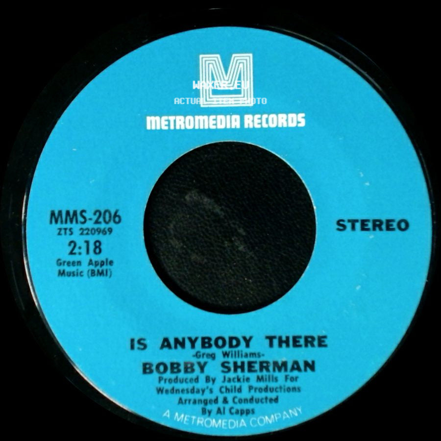 Bobby Sherman - Cried Like A Baby / Is Anybody There side B