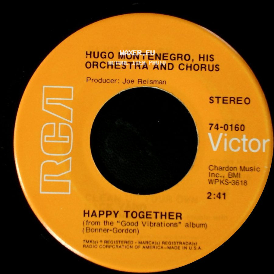 Hugo Montenegro, His Orchestra And Chorus - Lady In Cement / Happy Together side B