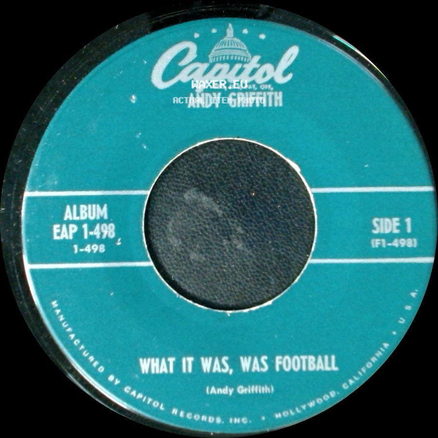 Andy Griffith - What It Was, Was Football / Romeo And Juliet side A