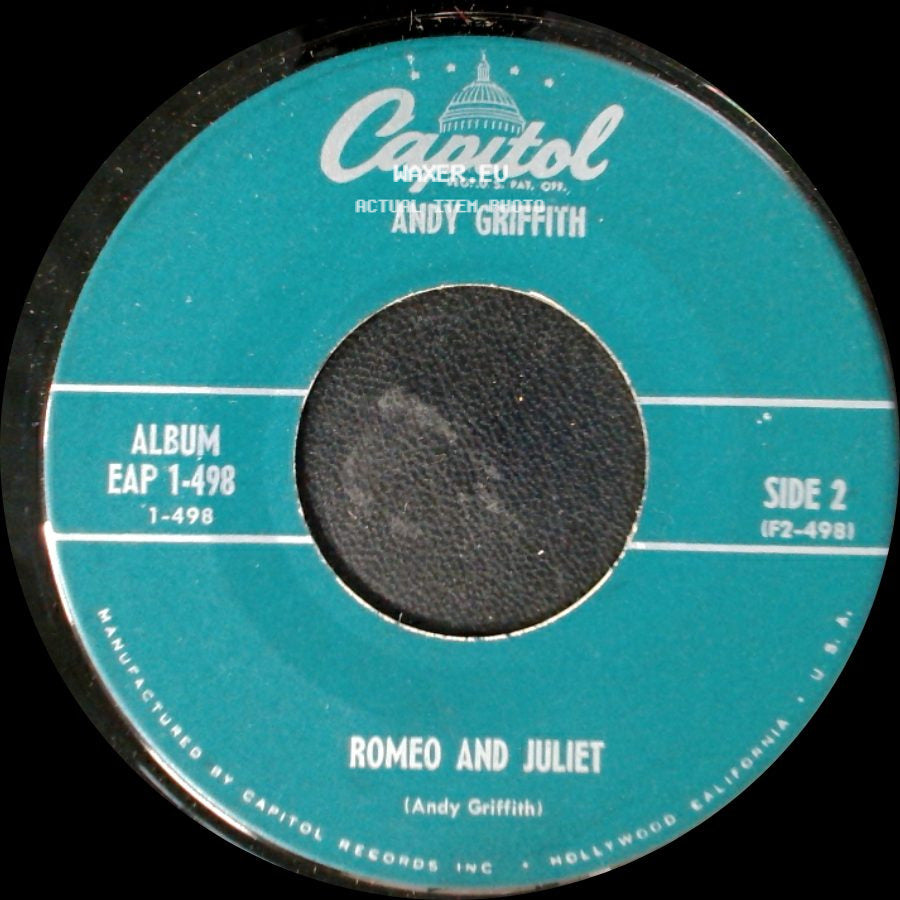 Andy Griffith - What It Was, Was Football / Romeo And Juliet side B