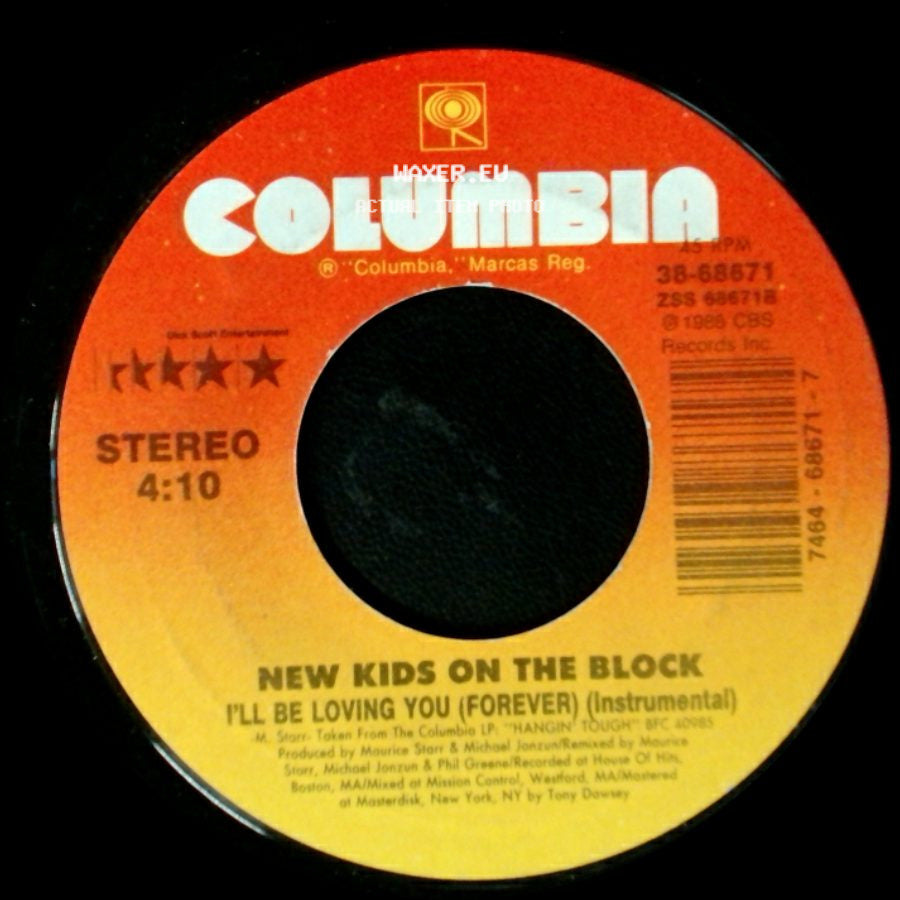 New Kids On The Block - I'll Be Loving You (Forever) (Instrumental) / I'll Be Loving You (Forever) side A