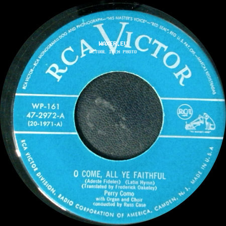 Perry Como - Jingle Bells / O Come, All Ye Faithful side B