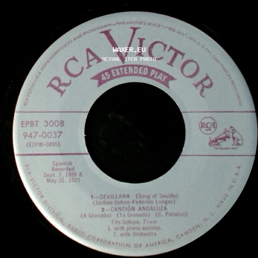 Tito Schipa - Fragancia De Amor / Jota / Unknown Title B side B