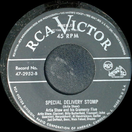 Artie Shaw And His Gramercy Five - Special Delivery Stomp / Summit Ridge Drive side A