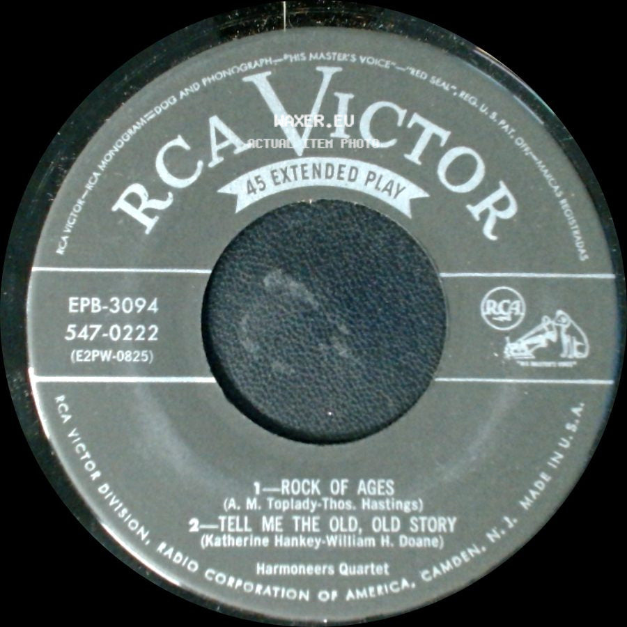 Harmoneers Quartet - The Church In The Wildwood / Have Thine Own Way, Lord / Rock Of Ages / Tell Me The Old, Old Story side B