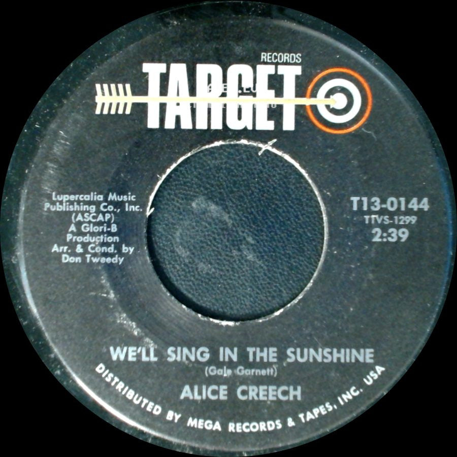 Alice Creech - I Used To Cry Over You / We'll Sing In The Sunshine side B