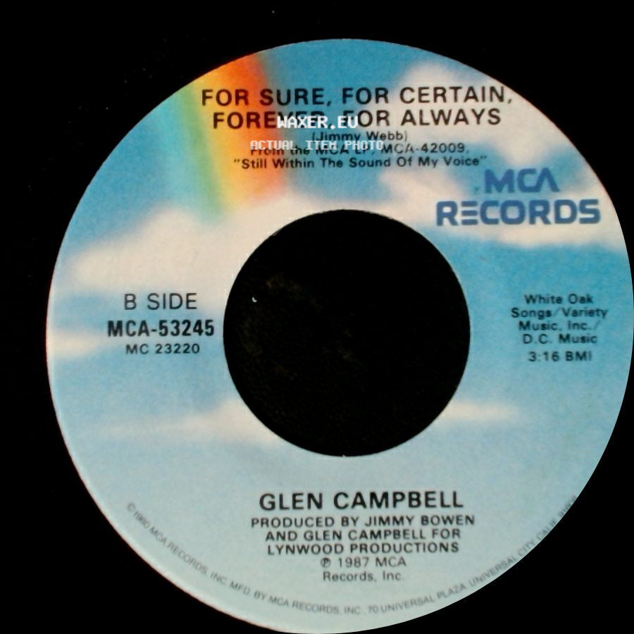 Glen Campbell - I Remember You / For Sure, For Certain, Forever, For Always side B