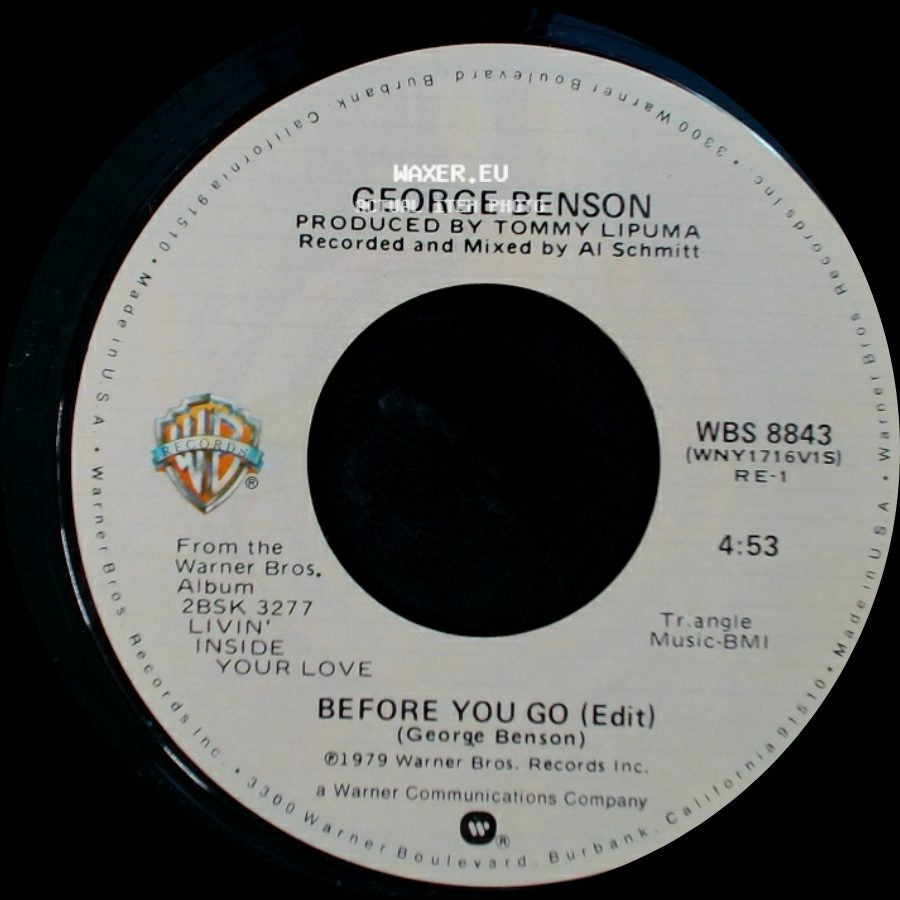 George Benson - Unchained Melody (Edit) / Before You Go (Edit) side B