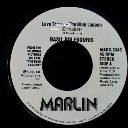 Basil Poledouris - Love Theme - The Blue Lagoon (Emmeline) / Love Theme - The Blue Lagoon side B