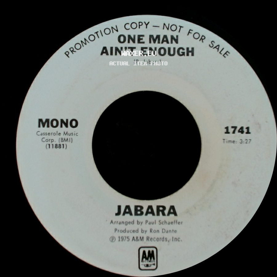 Jabara - One Man Ain't Enough / One Man Ain't Enough side A