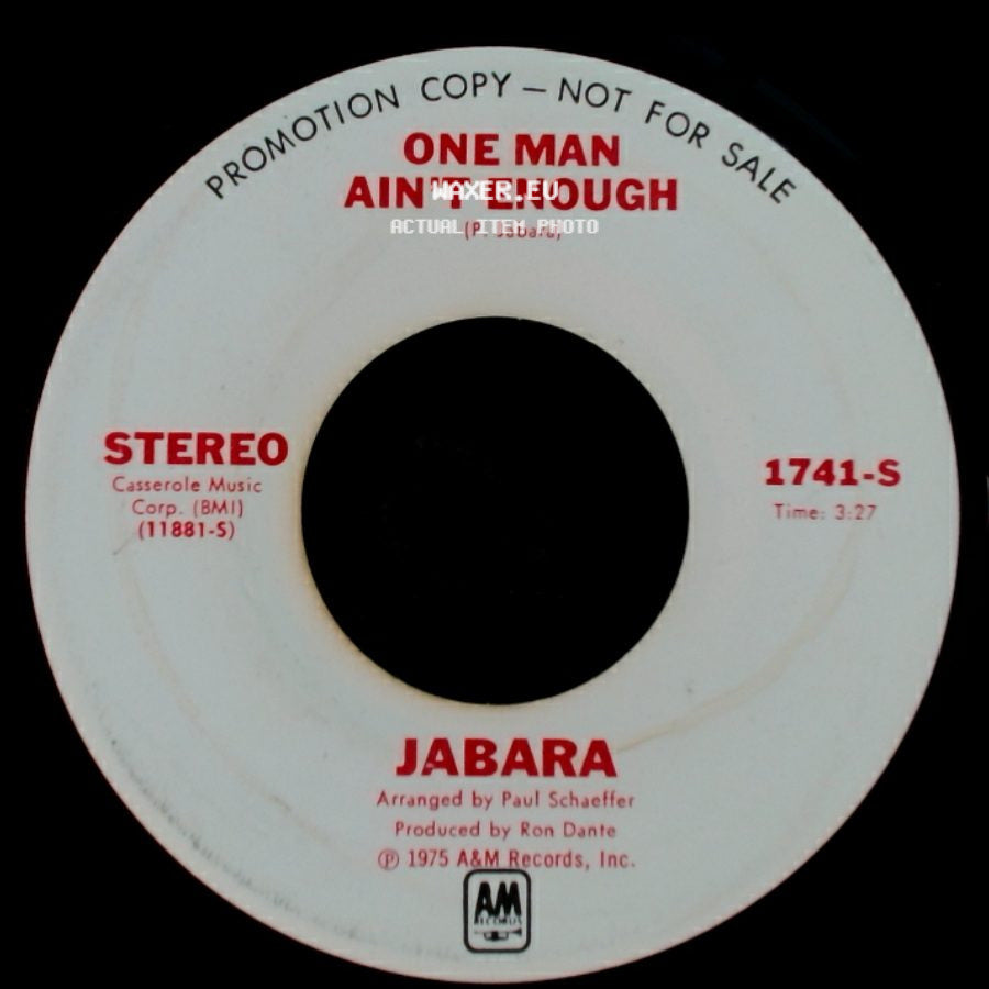 Jabara - One Man Ain't Enough / One Man Ain't Enough side B