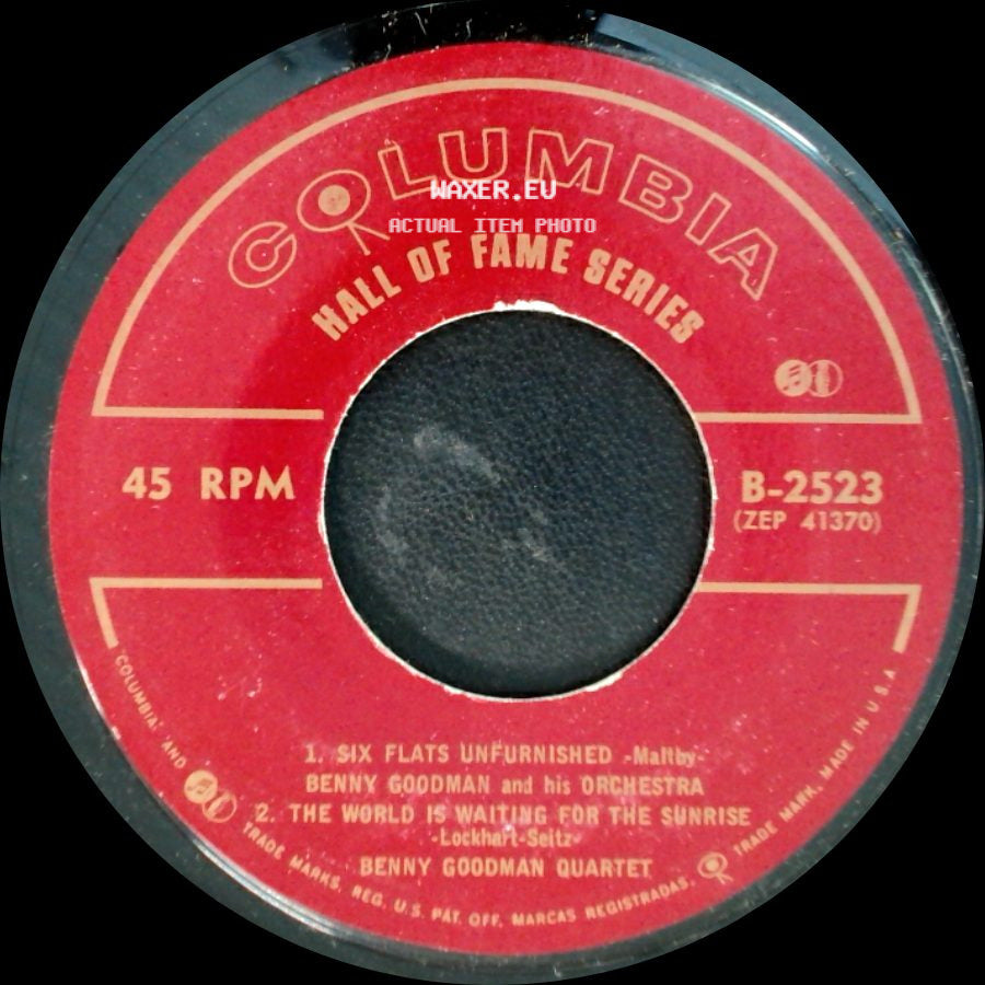Benny Goodman And His Orchestra / Benny Goodman And His Orch. - 1. Six Flats Unfurnished - Maltby 2. The World Is Waiting For The Sunrise - Lockhart Seitz / 1. Jersey Bounce / 2. A String Of Pearls side A