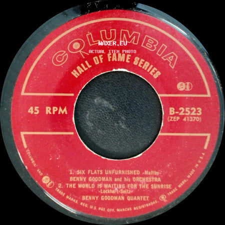 Benny Goodman And His Orchestra / Benny Goodman And His Orch. - 1. Six Flats Unfurnished - Maltby 2. The World Is Waiting For The Sunrise - Lockhart Seitz / 1. Jersey Bounce / 2. A String Of Pearls side A