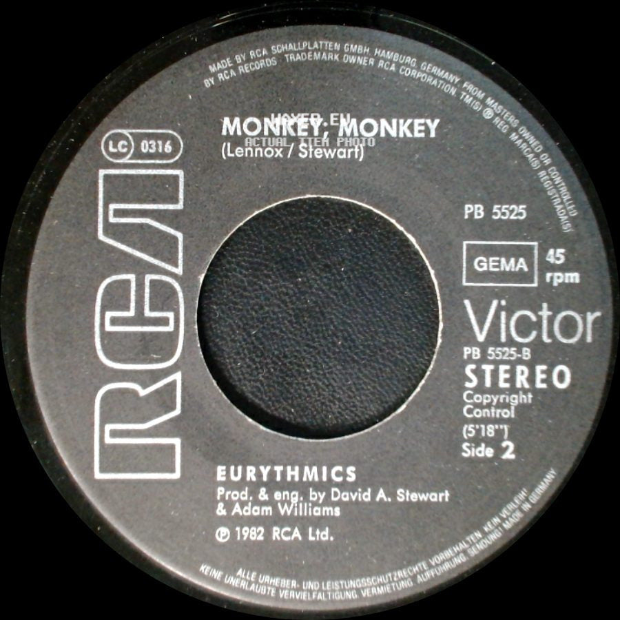 Eurythmics - Love Is A Stranger / Monkey, Monkey side B