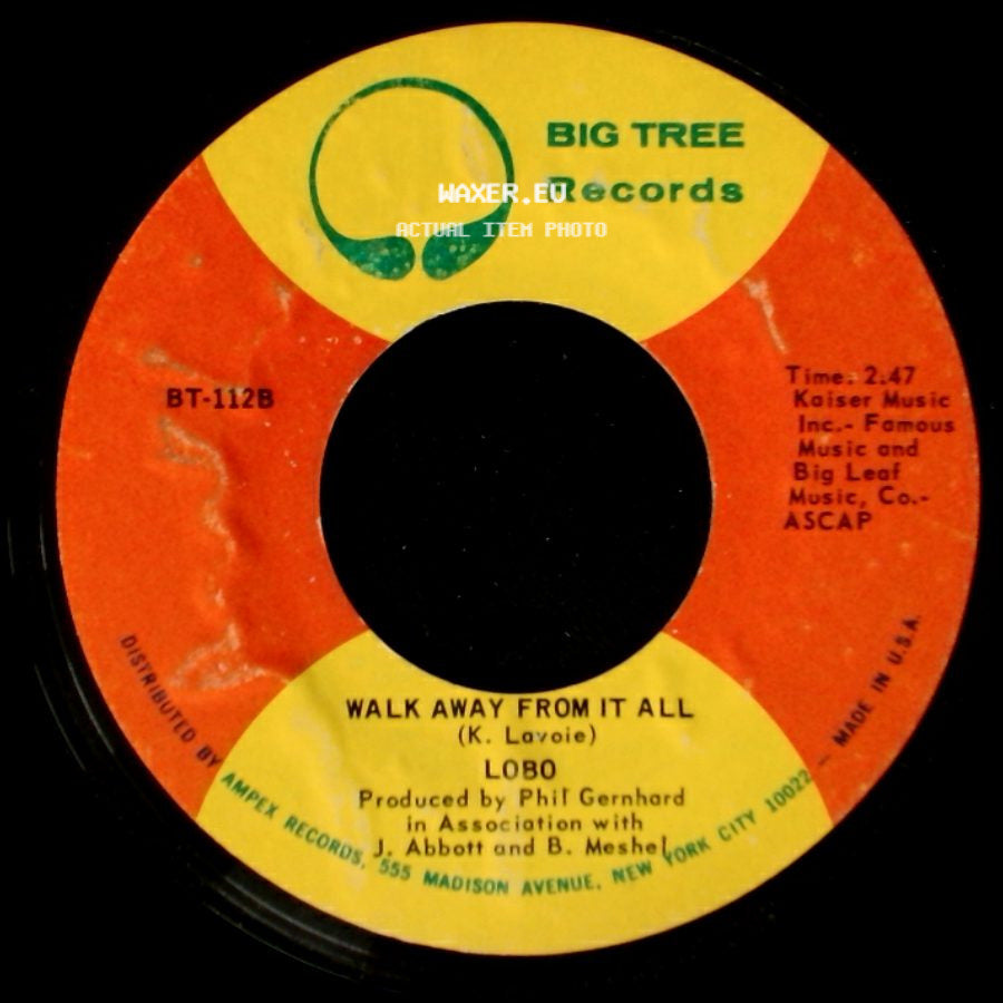 Lobo - Walk Away From It All / Me And You And A Dog Named Boo side A