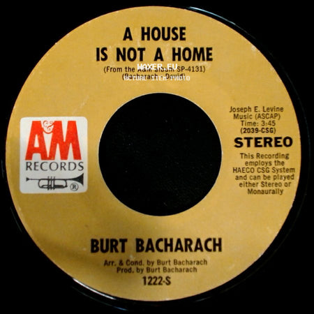 Burt Bacharach - Any Day Now / A House Is Not A Home side B